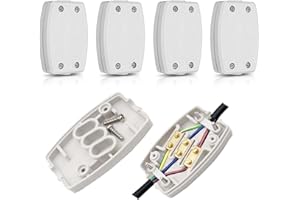 WUBAYI 4 Pcs 3 Terminal Electrical Junction Box, 13amp 250v Flex Connector 3 Core Cable Joiner Electrical Connectors for Indoor Lighting,Power,Wiring (White)