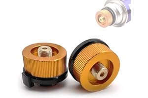 SUNFUA 2 Pcs Gas Adapter Outdoor Hiking Camping Stove Adapter Convertor Stove Connection for Butane Canister to Screw Gas Cartridge