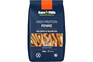 Sam Mills - Penne de Lenteja Roja y Guisante Amarillo - 250 g - Sin Gluten - Ideal para Dietas Veganas - Pasta de Legumbres - Alto Contenido en Fibra y Proteína