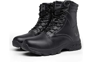 Bitiger Stiefel Herren Damen Army Combat Boots mit Zipper Verschleißfest rutschfeste Outdoor Trekkingschuhe