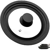 Universal Frying Pan Lid 16 cm 18 cm 20 cm, Universal Glass Lids, Lid for Frying Pans and Pots, Kitchen Utensils, with Rim an