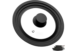 KEBITEDAMAI Coperchio Universale Silicone, Coperchio Padella 16 cm 18 cm 20 cm, Coperchi Pentole Padelle, Coperchi per Pentole in Vetro, Utensili da Cucina, con Bordo e Pomello in Silicone Resistente al Calore