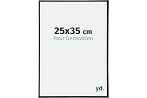 yd. Your Decoration - 25x35 cm - Cadres Photos en Plastique Avec Verre acrylique - Excellente Qualité -Noir Mat - Cadre Decoration Murale - Annecy