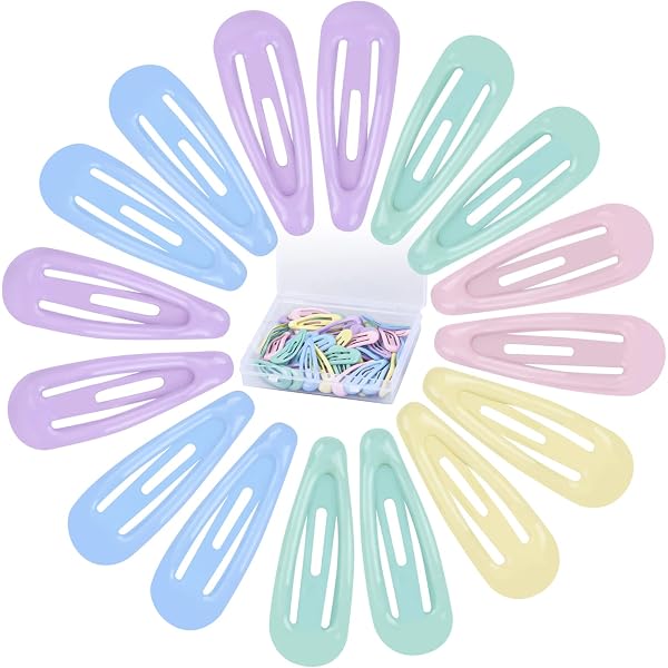 JZK Mini-Haarspangen Für Kleinkinder – 50 Stück, 3 Cm, Macaron-Farben, Metall Mit Gummischutz