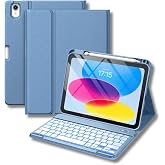 iPad 11. Nesil A16 &ccedil;ipli 2024 2025 Uyumlu Klavyeli Tablet Kılıfı Mavi