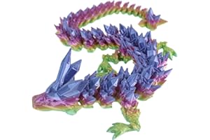 INFMETRY 3D Printed Dragon 12inch Crystal Dragon Toys Dinosaur Fidget Toys Easter For Adults Home Office Decor (12inch Crystal Dragon)