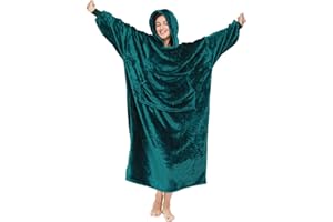 Daverose Hoodie Decke mit Ärmeln und Kapuze Damen, Decken Hoodie Damen Extra Lang, Superweiche und Warme Flanell Kuscheldecke mit Ärmeln, Oversized Blanket Hoodie als Geschenke für Herren Damen