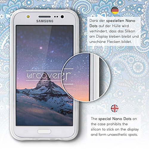 Urcover   Funda Galaxy J5 Edici  n 360 Grados Mandala Flexible Samsung Galaxy J5 Protecci  n Completa Delgada Antichoque Antigolpes Anticaidas Transparente en Azul