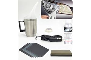 MILIWAN Kit de rénovation de phares Voiture, Renovateur Phare Voiture avec, papiers abrasifs, Coupe d'atomisation, Kit Réparation Phare pour Les phares embués, oxydés et Jaunes
