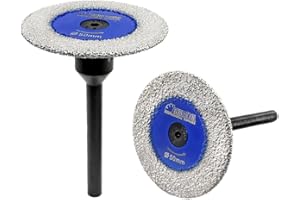 SHDIATOOL Mini diamentowe brzeszczoty do piły 50 mm tarcza tnąca z trzpieniem 6 mm do marmuru granitowego kamienia betonowego muru na wiertarce 2 szt