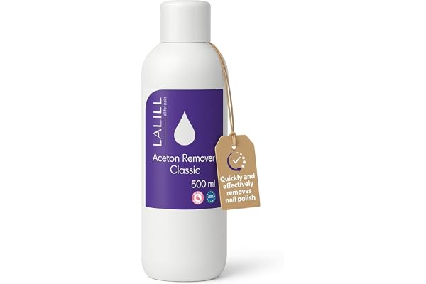 LALILL Dissolvant pour vernis à ongles à l'acétone 500 ml - Acétone pure ongle semi permanent, hybrides, gel UV, capsules et colle pour ongles - Dissolvant vernis semi permanent
