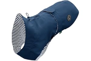 HUNTER Milford płaszcz przeciwdeszczowy dla psa, z otworem na uprząż i kołnierz, 45, niebieski