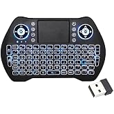 Coverzone Mini Kablosuz Klavye BT + 2.4GHz &Ccedil;ift Mod Bağlantı, Dahili Touchpad, RGB Arka Aydınlatma, USB Alıcılı, Smart TV And
