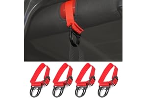 FSYHKJ Kleiderbügel-Set für Jeep Wrangler Unlimited CJ YJ LJ TJ JK JKU JL JLU 4XE Gladiator JT Kleiderständer Zubehör 1997–2024, Rot, 4 Stück