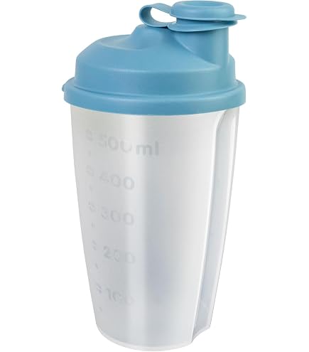 Westmark 3090227B Bol shaker avec disque de mixage amovible 0,5 l Hauteur 18,7 cm Plastique sans BPA Maxi Transparent Bleu Westmark 3090227B Bol shaker avec disque de mixage amovible 0,5 l Hauteur 18,7 cm Plastique sans BPA Maxi Transparent Bleu