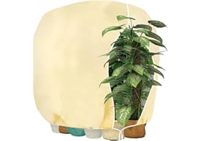 HERILIOS Winterschutz für Pflanzen, Frostschutz Pflanzenabdeckungen als Winterschutz, mit Reißverschluss für Baum Palmen Balkonpflanzen haube Zelt Atmungsaktiv - Reißfest，160x240cm beige