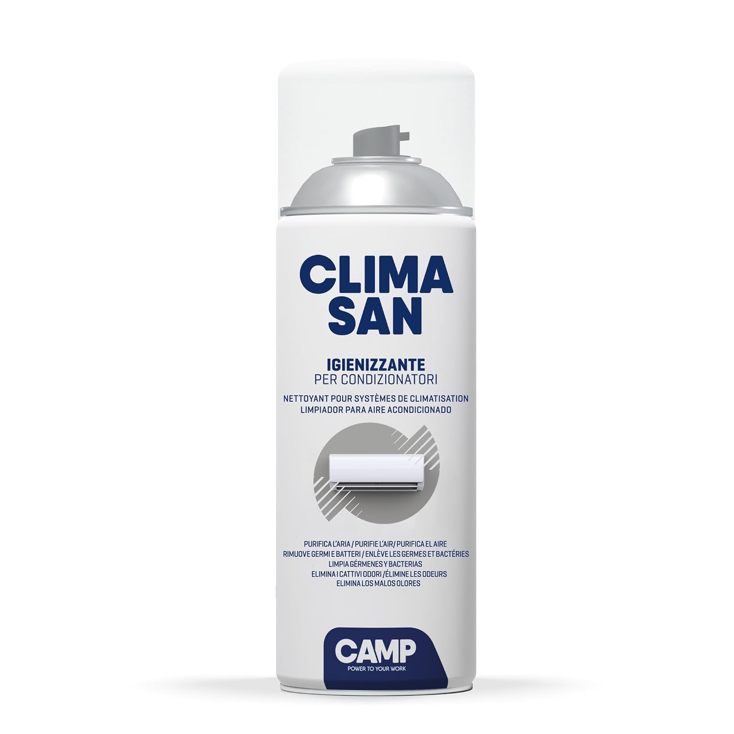 CAMP Climasan Igienizzante - Igienizzante Climatizzatore Casa, Spray per Condizionatori Ideale per Rimuovere Germi e Batteri, Pulizia Condizionatore ad Azione Purificante, Made in Italy, 400 ml