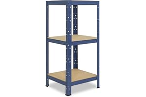 shelfplaza® 100x50x50cm HOME Scaffale metallo per carichi pesanti blu con 3 ripiani con 175kg capacità di carico/Scaffali in metallo per garage come scaffali per ripostiglio o officina