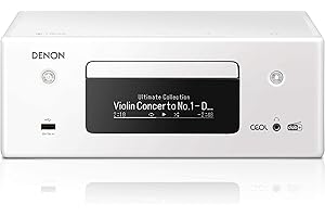 Denon CEOL-N11 DAB Audio Receiver with CD Player, HiFi Amplifier for TV Sound, Bluetooth, 2x Optical Input, DAB+, Google Assistant / Siri / Alexa Compatible, Music Streaming, HEOS Multiroom – White