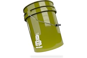 MAGIC BUCKET | Secchio per lavaggio a mano auto kaki | 5 galloni americani circa 20 litri | compatibile con Grit Guard, Dettaglio Guardz Dirt Lock, Chemical Guys Dirt Trap, Gamma Lids coperchio