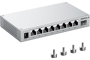 SODOLA 8-Port 2,5Gb Web Managed Switch mit 10G SFP+, Aluminium-Kühlung & Magnetfüßen – LACP/QoS/VLAN/IGMP Verwaltbarer Multi-Gigabit Switch für Homelab & Professionelle Netzwerke