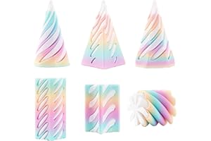 EPUNK 6-Pack 3D Printed Spiral Fidget Toys | PLA Stress Relief Toys for Adults & Kids | Impossible Cone & Pyramid Design (Vibrant Colors) (Colored B)