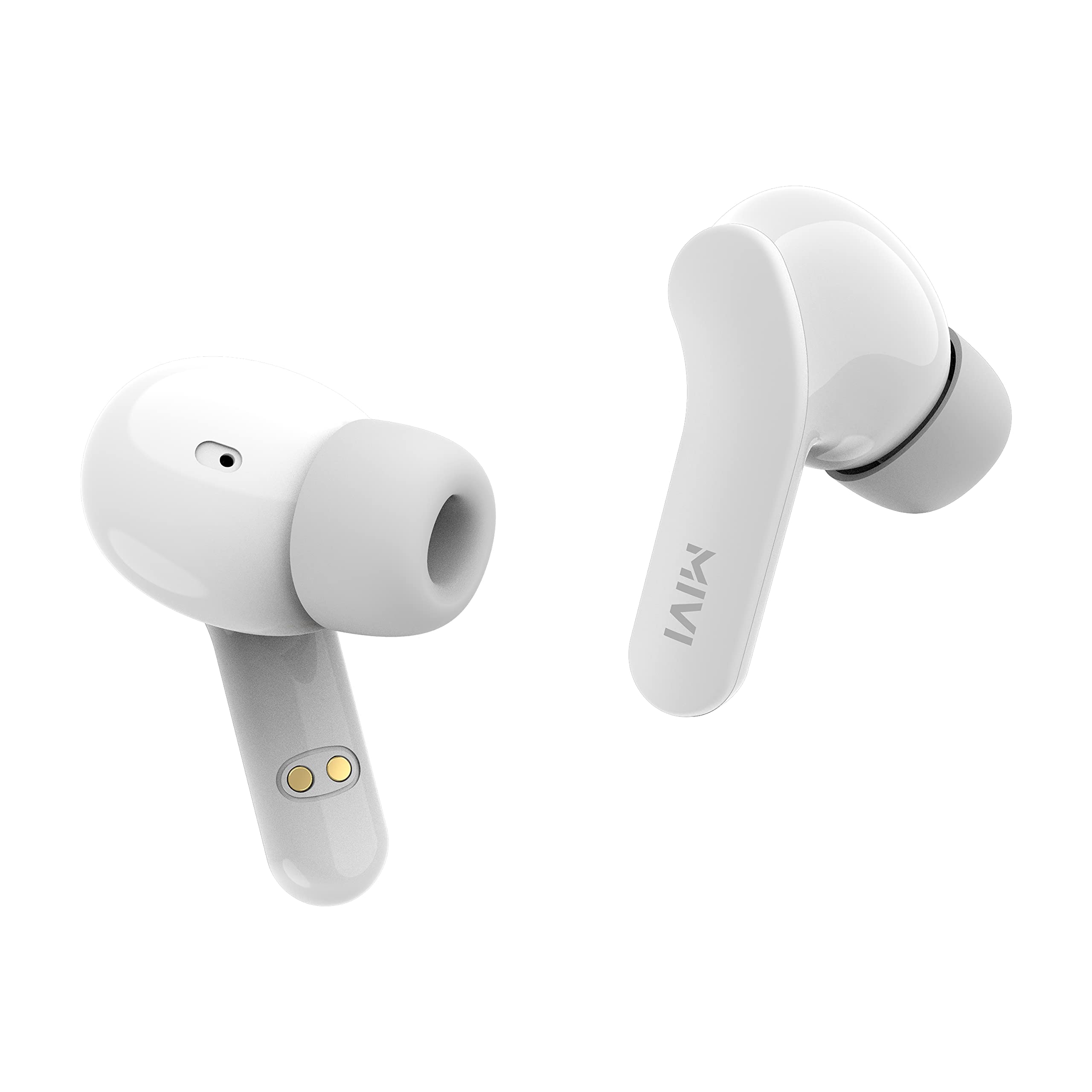 Mivi Duopods A25 Bluetooth Truly Wireless in Ear Earbuds with Mic with 40Hours Battery, 13Mm Bass Drivers & Made in India. with Immersive Sound Quality, Voice Assistant, Touch Control (White)