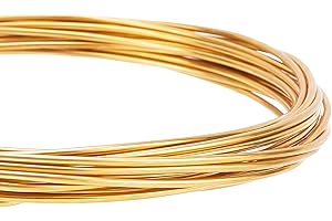 BENECREAT Alambre de cobre puro redondo de 5 m y 1,6 mm, alambre de latón dorado para abalorios, manualidades y joyería
