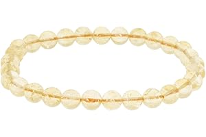 Garaulion Bracelet Citrine Naturelle | Perle 6mm | Chance & Abondance (Citrine)