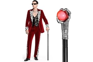 AUYAO Canne de Marche Vintage Canne Vampire, Sceptre Halloween Amovible Homme Femme Garçon Fille, Costume de Cosplay Canne à Poignée, Accessoires de Déguisement Fête d'halloween