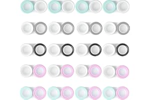 MIKIHAT 20PCS Kontaktlinsenbehälter, Linsenbehälter, Kontaktlinsen Behältnis Set, Brillenetui Tragbar, Reise Kontaktlinsen Set, Kontaktlinsendose mit Schraubverschluss für Zuhause und Reisen, 5 Farben