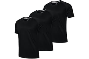 LUWELL PRO 3 Pack Mens Running T Shirts Gym Clothes ShirtsQuick Dry Moisture Wicking Athletic Shirt Breathable Cool Workout Tshirts
