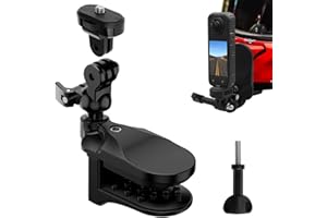 WEWOGA Moto Casque Menton Pince Monture 360° Rotation Compatible avec GoPro Hero 13 12 11 10 9 8 7 6 5 pour Insta360 Xiaomi Yi, 5kg Capacité