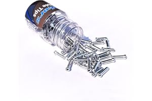 Gekors Bicycle Cable End Crimps 100 Pack,Silver