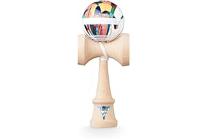 KROM - Kendama Pro NOIA 4 - Bilboquet Japonais Original - Jouet en Bois pour Adulte et Enfant - Pack : Ficelle de Rechange + Stickers offerts