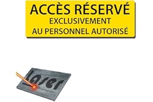 MYGOODPRICE Plaque gravée autocollante 30x10 cm "Accès réservé personnel autorisé" fond jaune