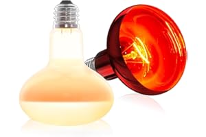 GlowUp Ampoule Chauffante Reptile 100W, E27 R80 UVA Lampe Chauffante Terrarium pour le Jour et Ampoule Infrarouge pour la Nuit, pour Lézard, Tortue, Serpent, Poussin, Chiot, etc (2Pcs)