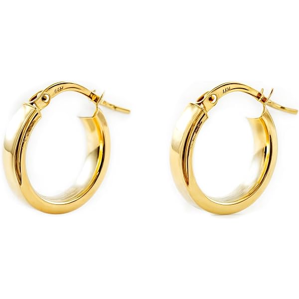 Orecchini A Cerchio Oro Giallo 18K (750) – Donna – Eleganti In Scatola Regalo Con Certificato Di Garanzia