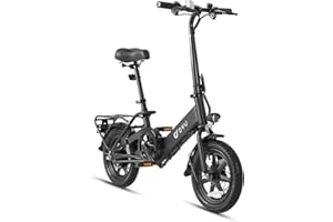 DYU Vélo Électrique, 14" Vélo Électrique Pliable, Mini Ebike avec Pedal Assist, 36V 7,5Ah Batterie, 3 Modes de Conduite, Veilleuses, Hauteur Réglable, Frein à Double Disque, Compact et Portable