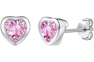Josfeva Silver Stud Earrings for Girls, Kids Earrings for Girls, Clover/Heart/Flower/Paw/Swan Stud Earring Small, 925 Sterling Silver Sleeper Hypoallergenic Stud Earrings, Girl Gifts with Box