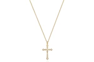 Jenosy Kette Damen Gold Kreuz Kette Gold Damen Personalisierte Kette mit Kreuz Zarte Halskette mit Kreuz Anhänger Damen Hypoallergene 18K Vergoldete Kette Modeschmuck für Frauen und Mädchen