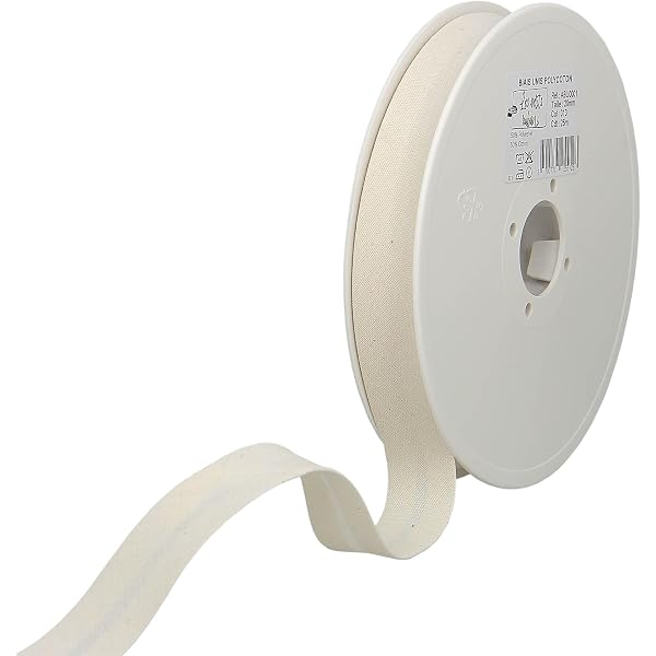 Ruban Coton Chevron 50m X 3cm - Blanc Antique Pour Couture, DIY, Emballage Cadeaux