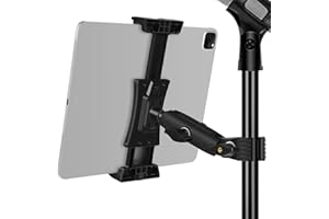 ChromLives Soporte de Micrófono para Tableta Soporte de Música de Micrófono de Teléfono Móvil con Rotación Ajustable de 360 ° Compatible con iPad/iPad Pro/iPad Air/iPhone/Teléfono y Tableta