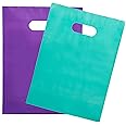 Choice Marts 200 Teal & Purple Goodie Bags 100 Teal and 100 Purple 23cm x 30cm (9”x12”) Merchandise Bags Thick Glossy Retail Bags and Shopping Bags For Small Business with Die Cut Handles
