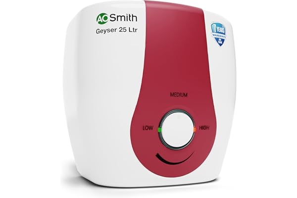 AO Smith Geyser 25 Liter with 3KW Element 33% Faster Heating Storage Geyser Blue Diamond Glass-Lined Tank for 2X Corrosion Resistance Warranty: 7 Yr Tank, 2 Yr Comprehensive SGS-GREEN-025