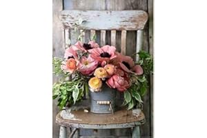 Hrobig Malen Nach Zahlen Erwachsene Blumen - DIY Handgemalt Ölgemälde Leinwand Kits mit 3 Pinsel und Acrylpigment für Frauen Home Deko Geburtstag Weihnachten Geschenk - 40 x 50 cm (Ohne Rahmen)