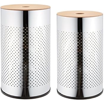 Opportunity 48FH14600880 Wäschekorb mit Deckel, Metall/Holz, 58,5 cm