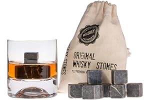 DS GIFTS Hediye Sepeti Premium Whisky Stones Gift Set with 12 Pcs Stones and Bag, Whiskey, Bourbon, Cognac, Scotch,Gin, Wine Beverage. Marble Reusable Ice Cubes. Birthday Gift for Whiskey Lovers