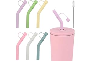 BOXOB 6pz Punte in Silicone per Cannucce con Tappo di Copertura, Punte per Cannucce in Gomma con Spazzola Retrattile per Cannucce di Diametro Esterno 8-9mm Compatibili con Stanley Cannucce