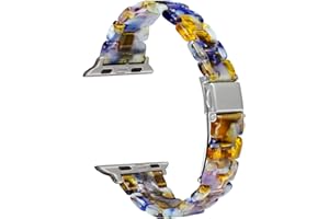 EWENYS Slim Narrow Resin Strap Luxury for Ladies Girls Women, Compatible with Apple Watch Series 9 8 7 41mm, Series 6 5 4 SE 40mm, Series 3 2 1 38mm
